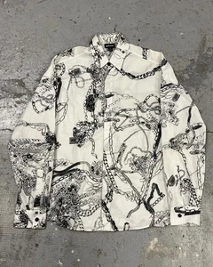 2010s Cavalli White Chain Linked Mafia Shirt (S/M) - Bild 1 von 12