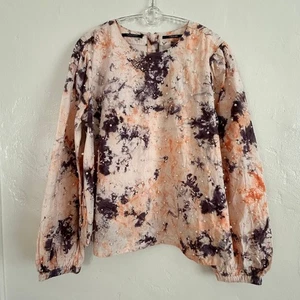 SCOTCH & SODA Bluse Perlen Bio-Baumwolle Batik Top Größe L Neu 198 $ - Bild 1 von 8