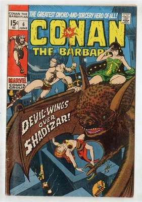 Conan il Barbaro #6 FN- 5,5 pagine bianche Barry Smith art Marvel 1971 - Immagine 1 di 2