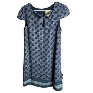 ModCloth Dress Women's M Blue Purple Shift Criss Cross Cap Sleeve Knee Length - Picture 1 of 6