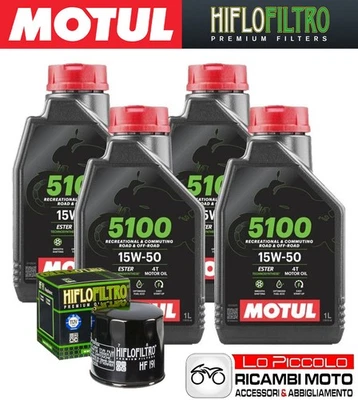 Cutting Kit 4 OIL [MOTUL] 5100 15w50 + FILTER Triumph SPEED TRIPLE 955 2003 - Image 1 of 4
