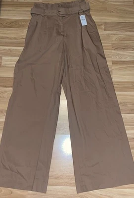 Express Súper Cintura Alta Cinturón Bolsa de Papel Pierna Ancha Pantalón 2R Foto 1 de 4