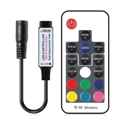 17-Key Mini RF Wireless LED Dimming Remote Control For 5050/3528 RGB LED Strips - Image 1 of 4