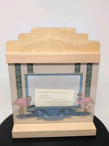 Unique Flamingo Wooden Picture Frame 5"X3.5" By Dorothy Eberhardt - Picture 1 of 7