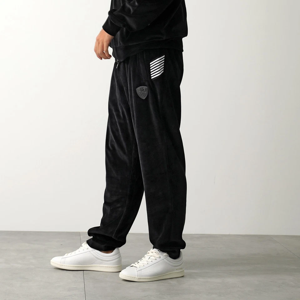 Pantalones fáciles EA7 EMPORIO ARMANI Air Sette para hombre mezcla de algodón NEGRO S o M Foto 1 de 4