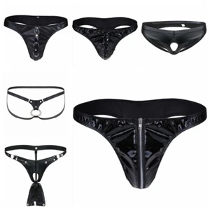 sexy Herren Wetlook Strings Slips Tanga Unterwäsche Dessous Bikini Nachtwäsche - Picture 1 of 38