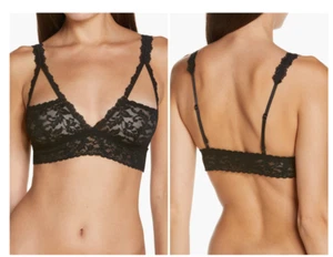 NEW Hanky Panky Retro Lace Half Cup Black Bralette Size M - Picture 1 of 9