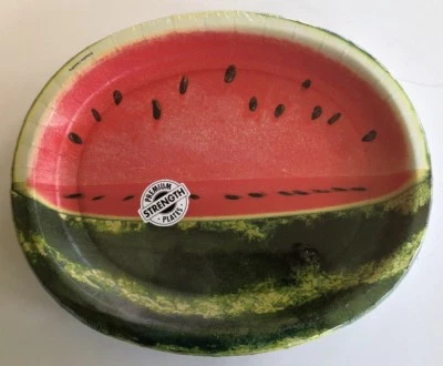 Watermelon Summer Large Oval Dinner Plates 8/pk Birthday Party Decor Premium - Image 1 of 4