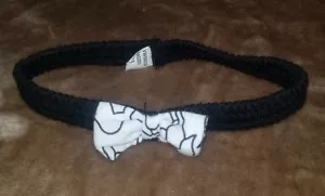 Mädchen Baby schwarz & weiß elastisches Stirnband mit Schleife 6 Monate - Bild 1 von 1