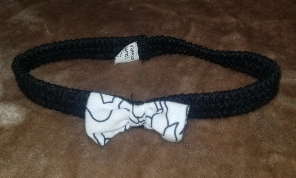 Girls Baby Black & White Elastic Headband with Bow 6 Month - Image 1 of 1