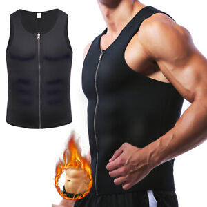 Men Sweat Neoprene Sauna Suit Workout Shirt Body Shaper Fitness Tops Weight Loss