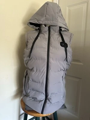 Colete puff Zhang Hao com zíper completo com capuz à prova de intempéries cinza asiático juvenil tamanho 2XL - Imagem 1 de 4