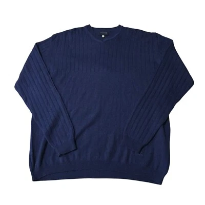 Size XL - Men's Versace Jeans Couture Merino Wool Navy Blue Crewneck Sweater - Image 1 of 4