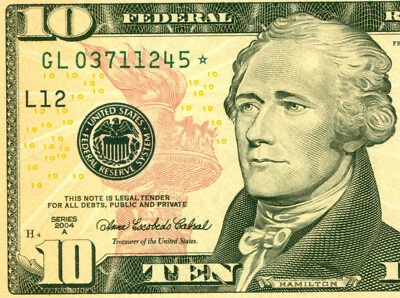  2004 A  10 Dollar  ( GL 245 STAR )  World paper money currency banknotes. - Image 1 of 4