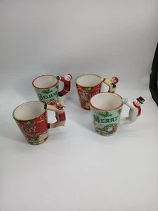 (Lot Of 4) Christmas Mugs Joy Wish Merry Believe Nolvelty Crtf  Interntnl (New)* - Picture 1 of 19