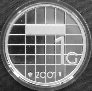 Netherlands 1 gulden Silver Proof 2001 Last Guilder KM#205a .925Ag - Picture 1 of 8