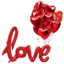 Love Red Heart Shape Foil Balloons Valentine's Day Wedding Engagement Party UK