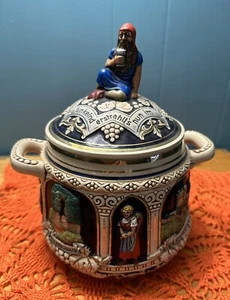 Vintage Gertz Pottery Germany Tureen Cookie Jar Rumtopf 10” Tall 5.5” Diameter - Picture 1 of 10
