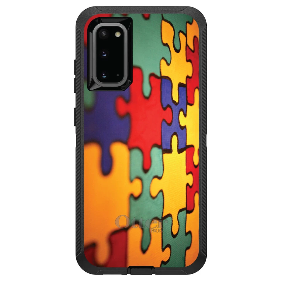 OtterBox Defender for Galaxy S (Choose Model) Red Blue Yellow Puzzle Pieces - Image 1 of 1