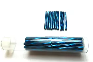 48 Stck. ~ MONTANA BLAU S/L TWIST ~ 25 mm LANGER KUGEL ~ GLASPERLEN KONVOLUT - Bild 1 von 1