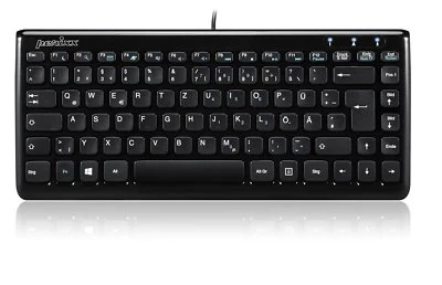 Tastatur Perixx Periboard-407 Mini-Keyboard USB schwarz deutsches Tastaturlayout - Bild 1 von 4