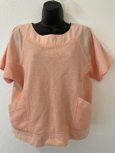 80s Vintage PIBA SPORTS Cotton Knit Size S/M Short Dolman Sleeve SCOOP Pockets - Picture 1 of 6