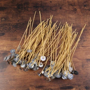 100 PEZZI Cera d'api Stoppino Rivestimento Naturale Candele Spago Stoppini Basso Fumo - Foto 1 di 12