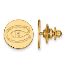 SS 14k Yellow Gold Plated NHL Montreal Canadiens Lapel or Tie Pin