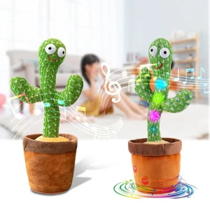 Juguete de peluche de cactus danzante Tiktok repetir hablar iluminar divertido cantar regalo - Imagen 1 de 6