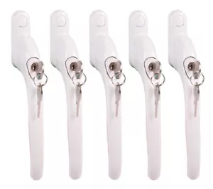 5x Fenstergriff abschließbar Sicherheitsfenstergriff Kindersicherung weiß Set - Bild 1 von 7