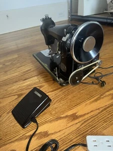 Restored Monster All Metal Sewing Machine & Reduction Pulley. Canvas Leather. KS - Picture 1 of 11
