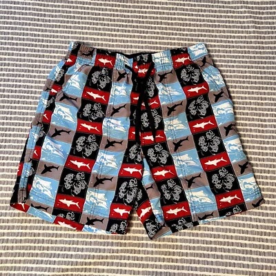 Мужские плавки средний акула гибискус крюк и снасти красный белый синий Гавайи - Изображение 1 из 4