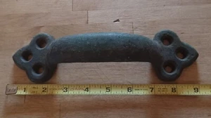 Vintage Heavy Duty Cast Iron Door Handle Rustic Gate Barn Shed Pull Barn Find - Picture 1 of 12