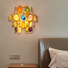 Luxury Colorful Agate Wall Light Sconce Bedroom Living Room Wall Lamp Fixture