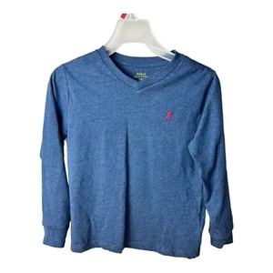 Ralph Lauren Camisa Azul Manga Larga Cuello en V, Niños Talla 6 - Imagen 1 de 4