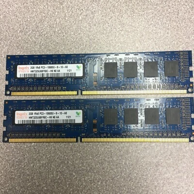 Lote de 2, Hynix 2GB 1RX8 PC3-10600U-9-10-A0 HMT325U6CFR8C-H9 SIN AA Foto 1 de 3