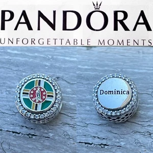 Pandora Authentic Dominica ๐ฉ๐ฒ Exclusive Flag Sparkling Round Charm - Picture 1 of 6