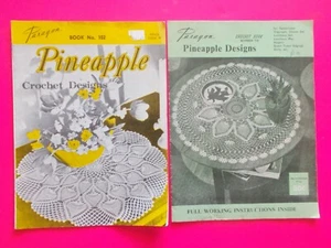 PARAGON - PINEAPPLE CROCHET DESIGNS BOOK - TABLECLOTH TRAYMAT NAPKINS DOILIE + - Picture 1 of 5