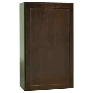 Shaker 21 in. W x 12 in. D x 36 in. H Assembled Wall Kitchen Cabinet in Java - Picture 1 of 8