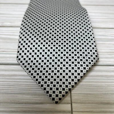 Corbata para hombre Romario Manzini ~ Cuadrados marfil y negro ~ Calidad de diseñador Foto 1 de 4