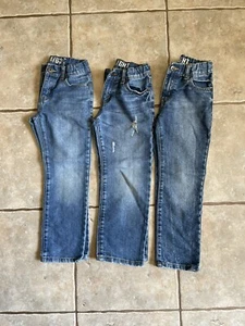 3 Pairs Boys Crazy 8 Straight Fit Denim Jeans Size 6 Kids Children - Picture 1 of 4