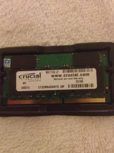 CRUCIAL LAPTOP MEMORY 256MB PC133 SODIMM CT32M64S4W7E 16F New - Picture 1 of 1