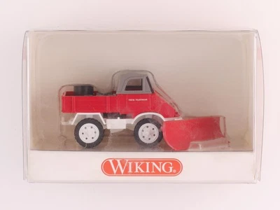 Wiking 8610728 Feuerwehr MB Unimog 411 mit Schneepflug wie NEU! OVP 1704-24-98 - Bild 1 von 2