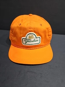 DE COLECCIÓN RARO THE GREENBRIER GOLF CORREA AJUSTABLE CUERDA NARANJA IMPERIAL GORRA SOMBRERO * - Imagen 1 de 13