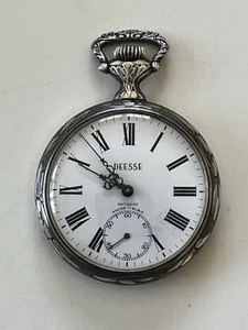 MONTRE A GOUSSET EN ARGENT MASSIF DEESE ART NOUVEAU VINTAGE POCKET WATCH - Picture 1 of 8