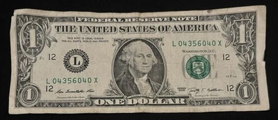 2009 San Francisco $1 Bill X Note Bookend 04’s Low Sum 22 Double Pair Note - Image 1 of 2