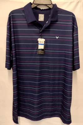 Camisa polo de rendimiento de golf Callaway Opti-Dri a rayas para hombre 410 chaquetón talla XL Foto 1 de 4