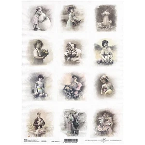 ITD Reispapier Decoupage Bastelpapier Softpapier Serviettentechnik, Retro R2199  - Bild 1 von 1