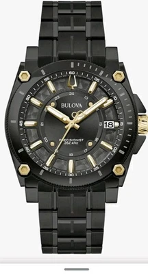 Bulova Men's Icon Calendar Precisionist Luminous Quartz Black Watch 40 MM 98B408 - Image 1 of 3