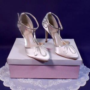 Rainbow Club Wedding Bridal Shoes Ivory Satin Size 5UK / 38EU - Picture 1 of 10